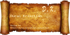 Durai Krisztián névjegykártya